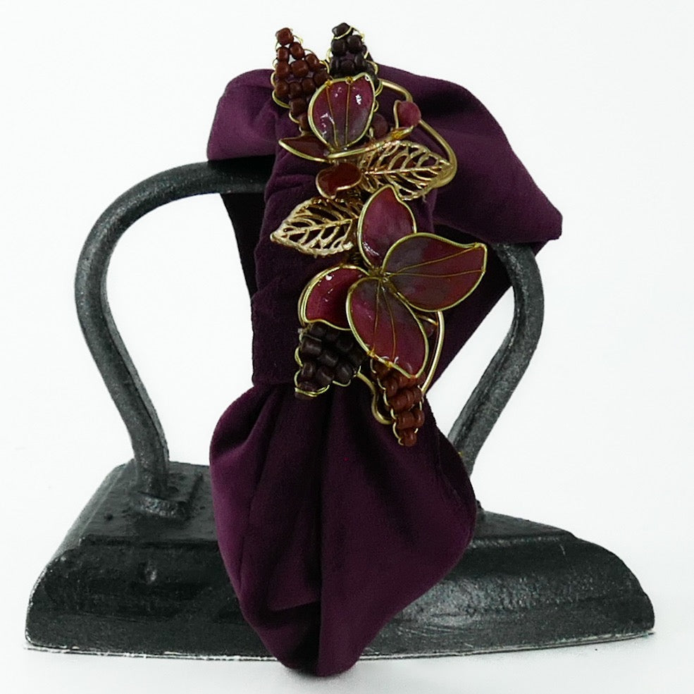 Cerchietto Liberty Vivien in Velluto Viola Melanzana vol.2