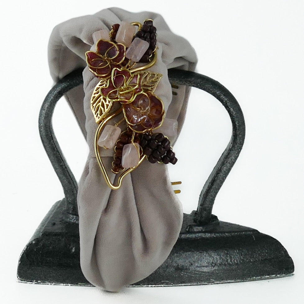 Cerchietto Liberty Vivien in Velluto Rosa Nude