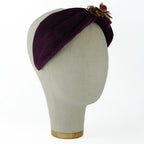 Cerchietto Liberty Vivien in Velluto Viola Melanzana vol.2
