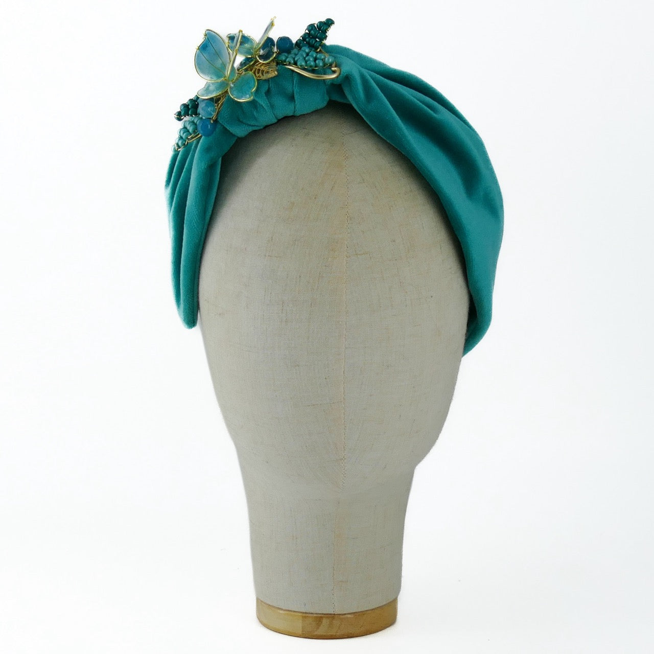 Cerchietto Liberty Vivien in Velluto Turchese