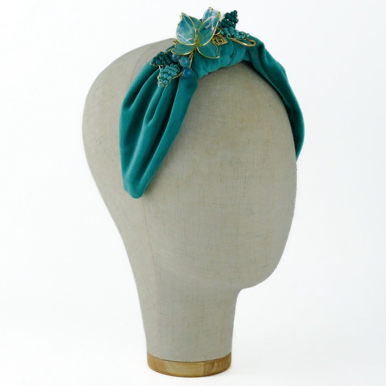 Cerchietto Liberty Vivien in Velluto Turchese