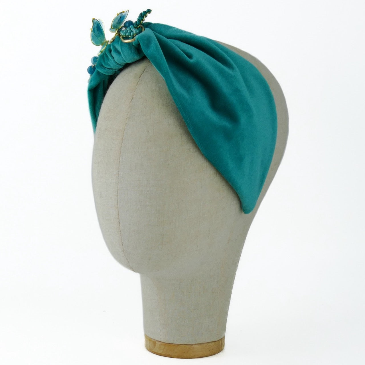 Cerchietto Liberty Vivien in Velluto Turchese