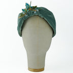 Cerchietto Liberty Vivien in Velluto Acqua Marina