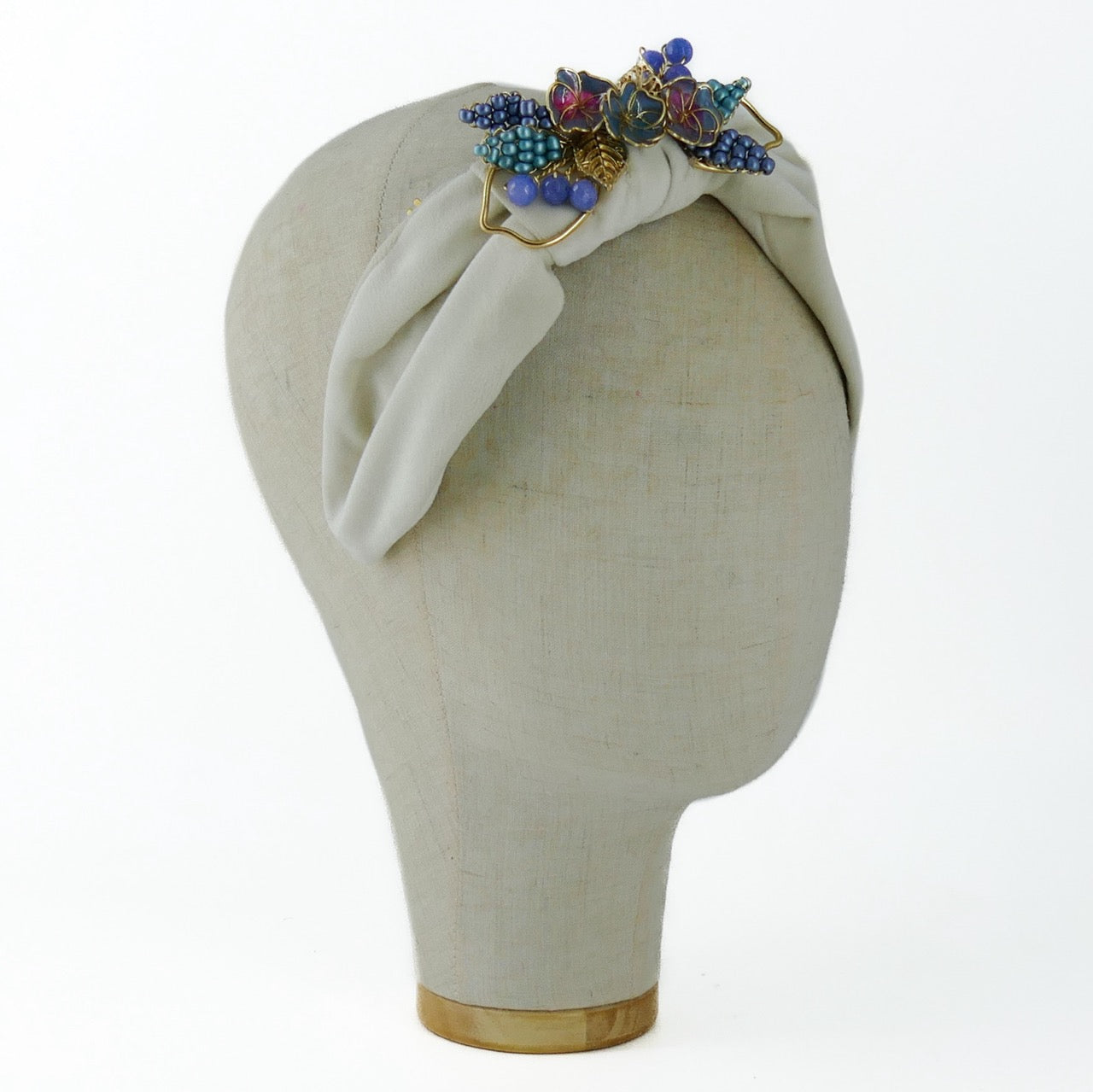 Cerchietto Liberty Vivien in Velluto Panna