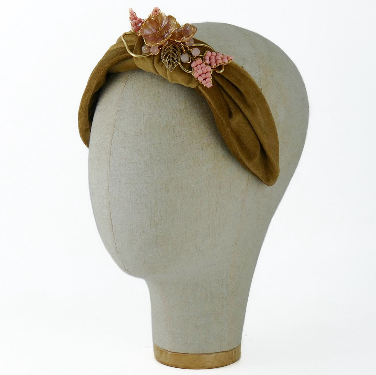 Cerchietto Liberty Vivien in Velluto Cammello