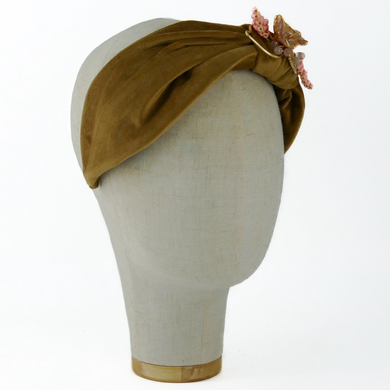 Cerchietto Liberty Vivien in Velluto Cammello