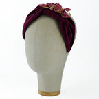 Cerchietto Liberty Vivien in Velluto Bordeaux