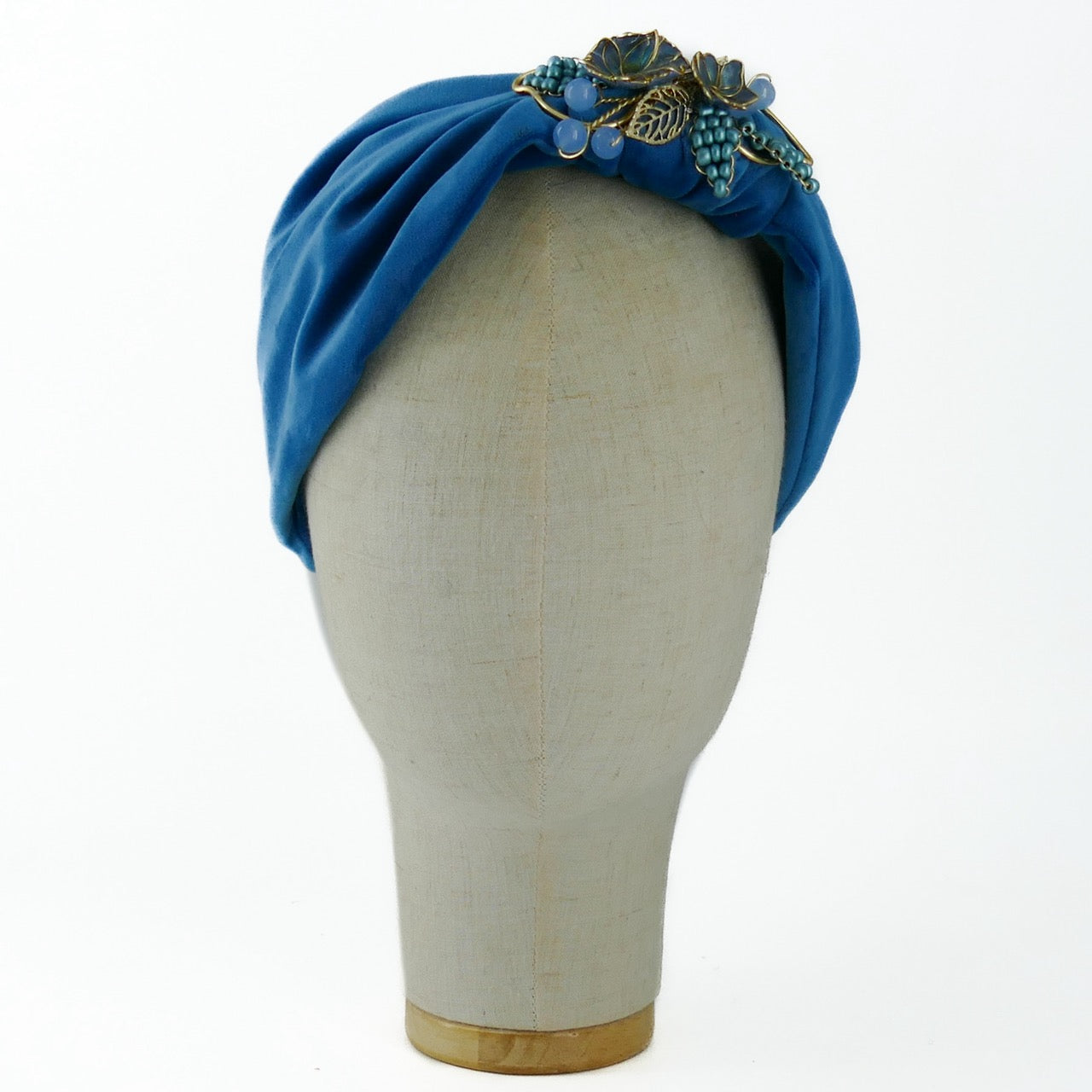 Cerchietto Liberty Vivien in Velluto Azzurro Intenso Vol.1