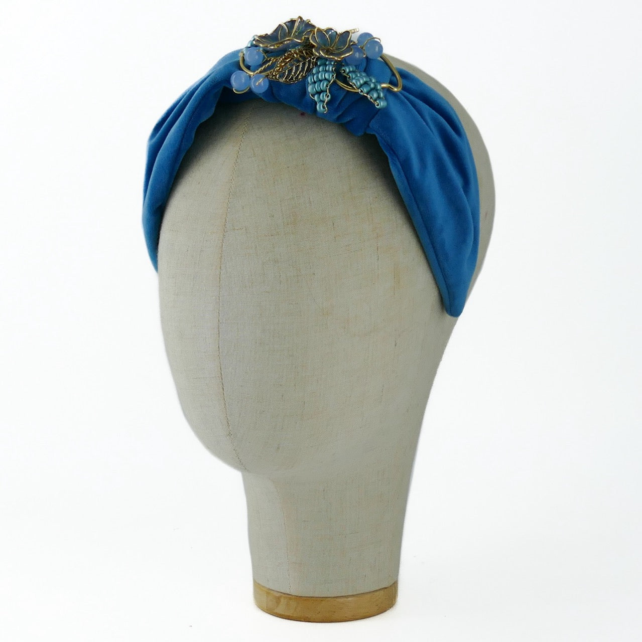 Cerchietto Liberty Vivien in Velluto Azzurro Intenso Vol.1