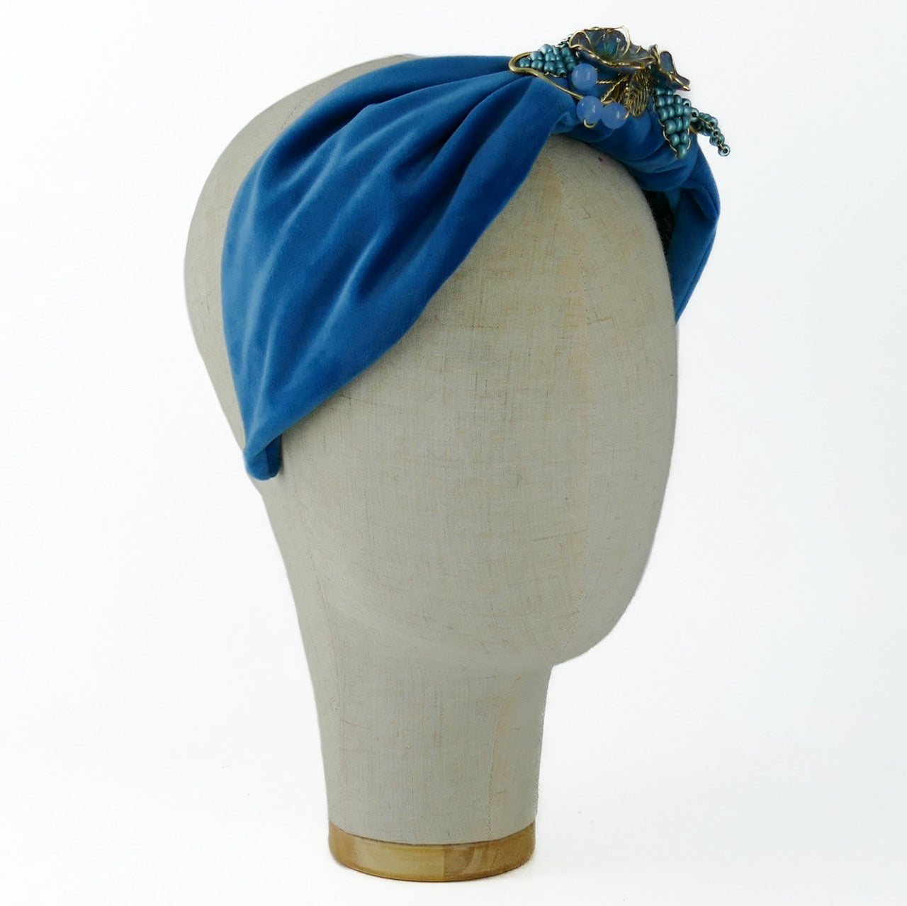 Cerchietto Liberty Vivien in Velluto Azzurro Intenso Vol.1