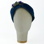 Cerchietto Liberty Vivien in Velluto Blu Ottanio