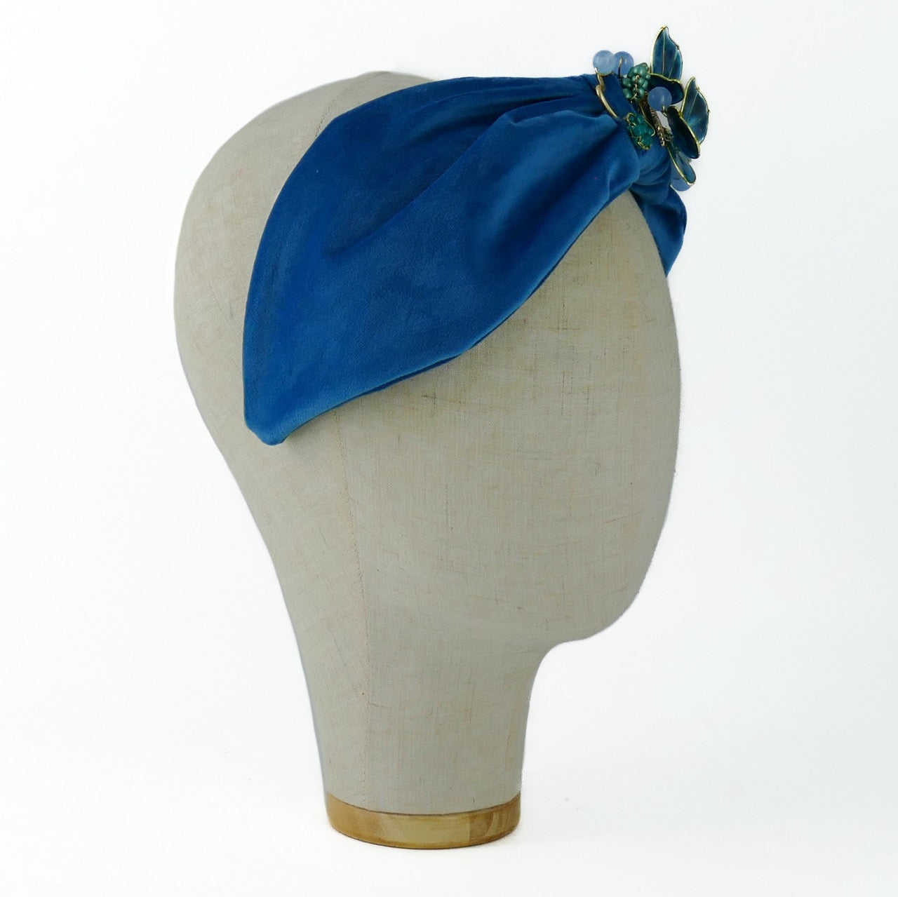 Cerchietto Liberty Vivien in Velluto Azzurro Intenso Vol.2