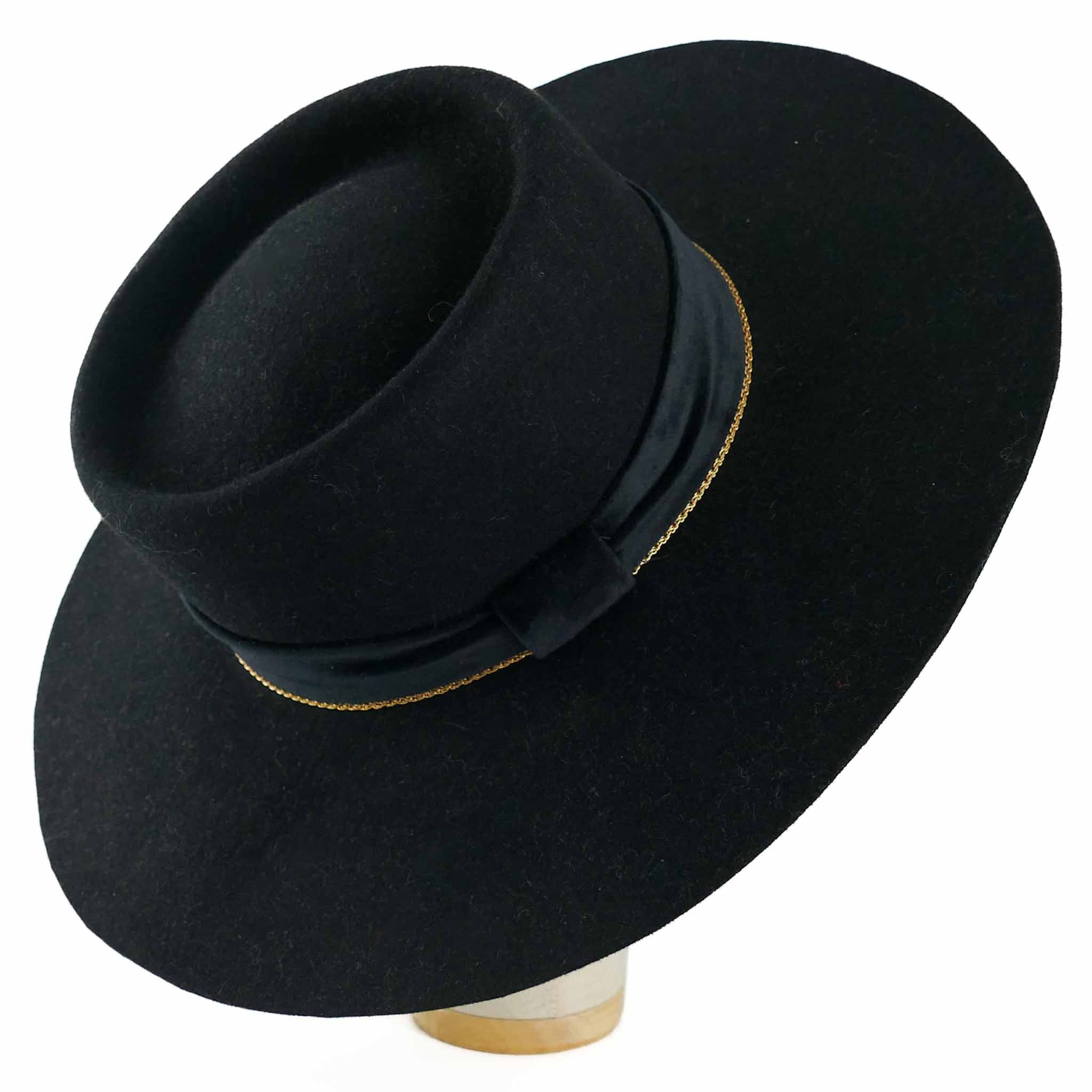 Cappello in Lapin a Falda Larga Nero