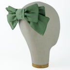 Nœud Damoiselle vert sauge en satin