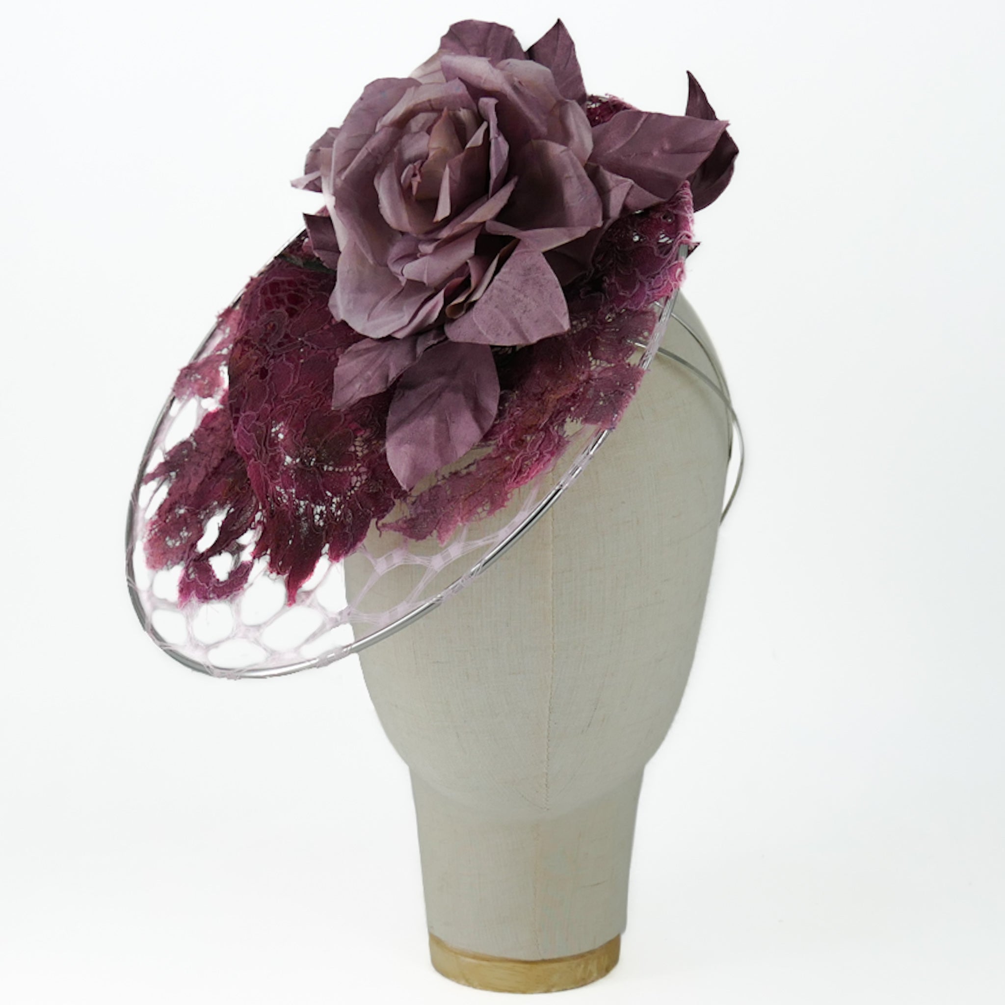 Jardin Secret - Fascinator Rose et Dentelle