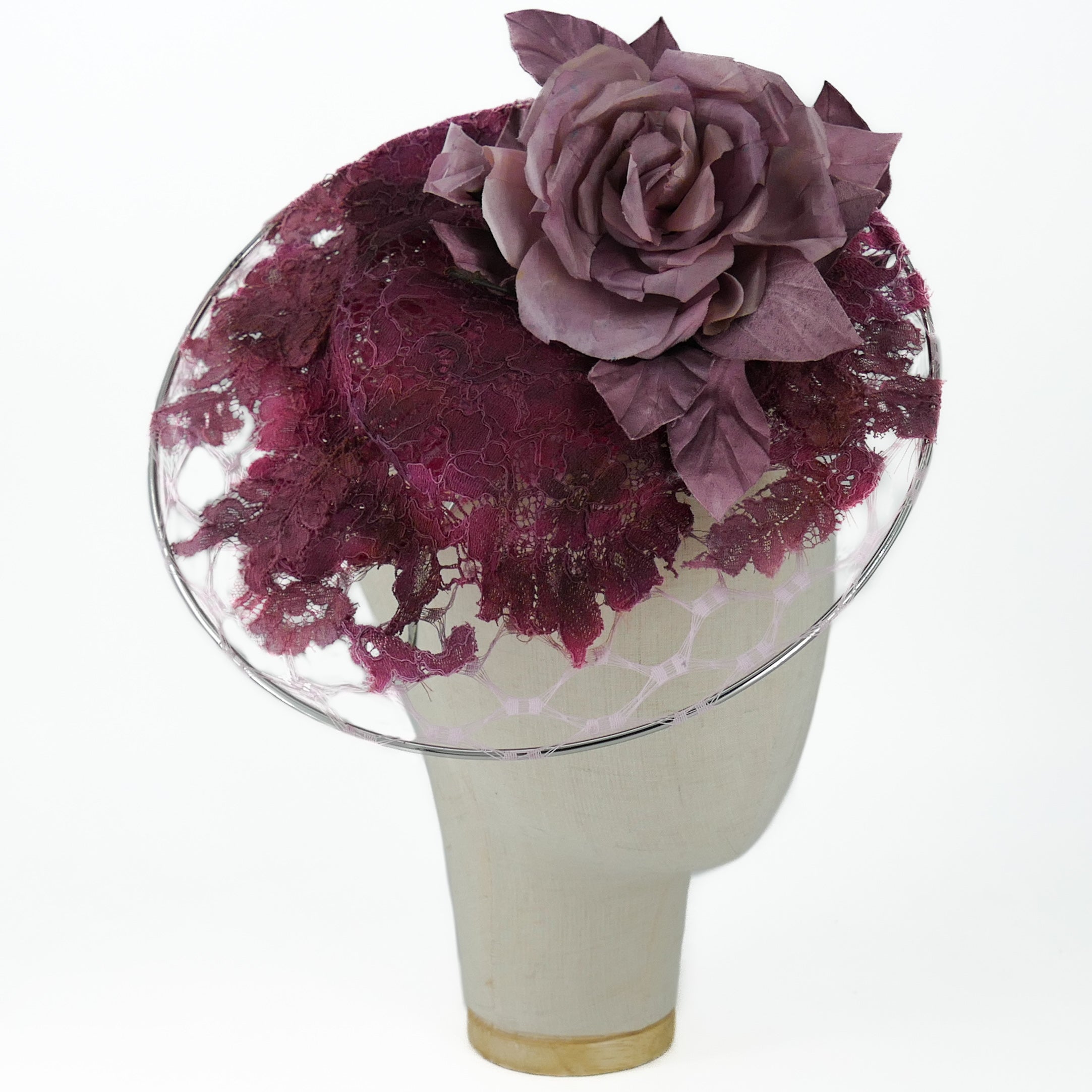 Jardin Secret - Fascinator Rose et Dentelle