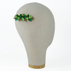 Barrette émeraude doré fumé 