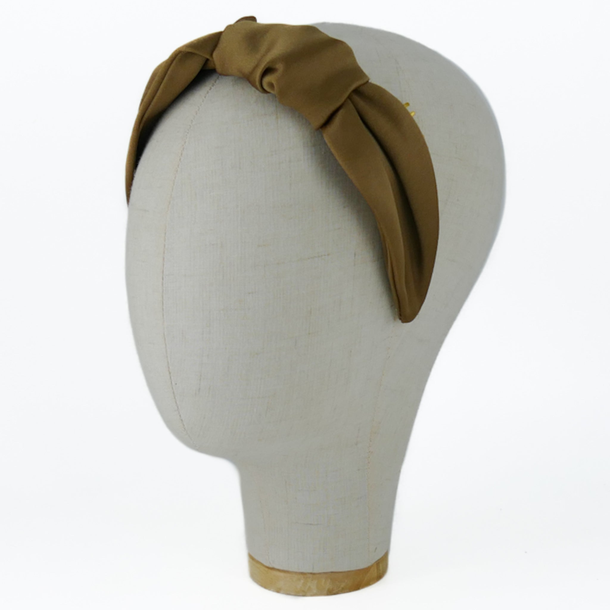 Serre-tête Vivien en satin camel