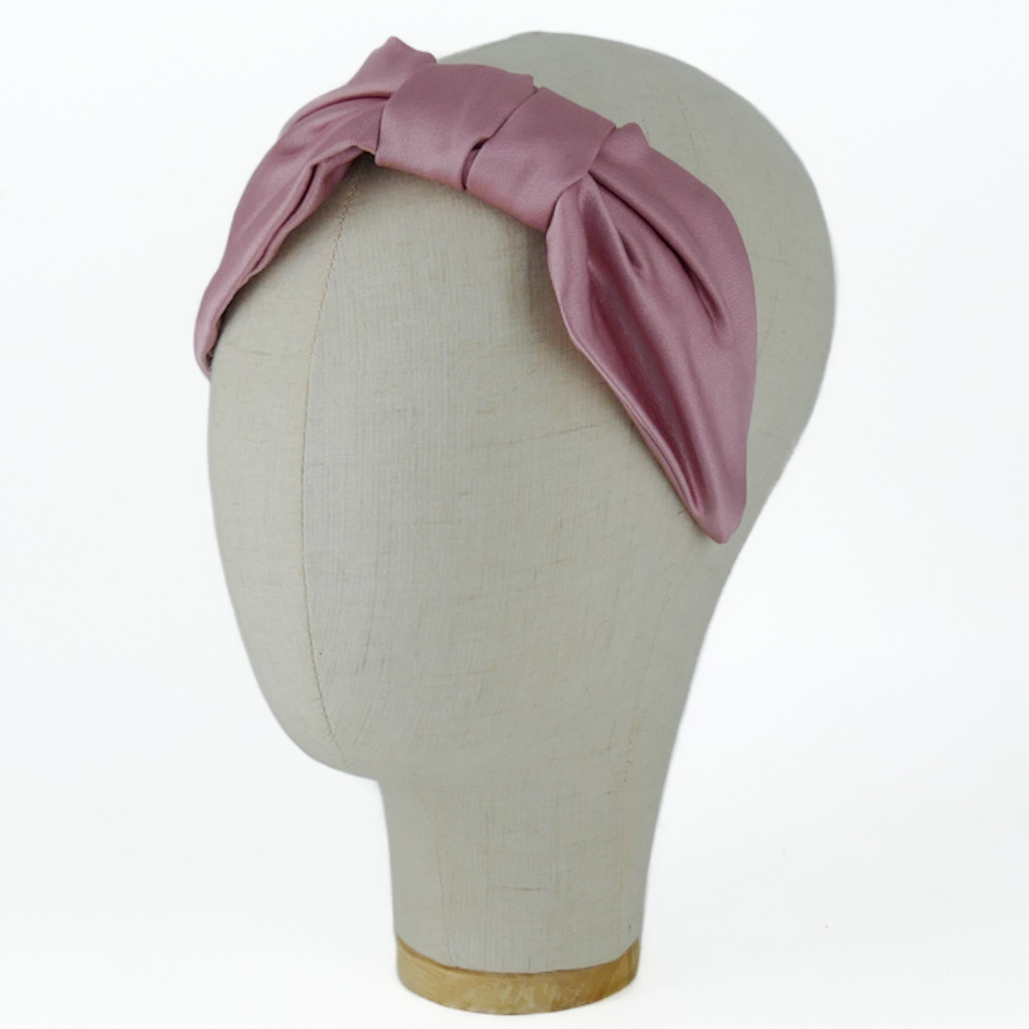 Serre-tête Vivien en satin rose pastel
