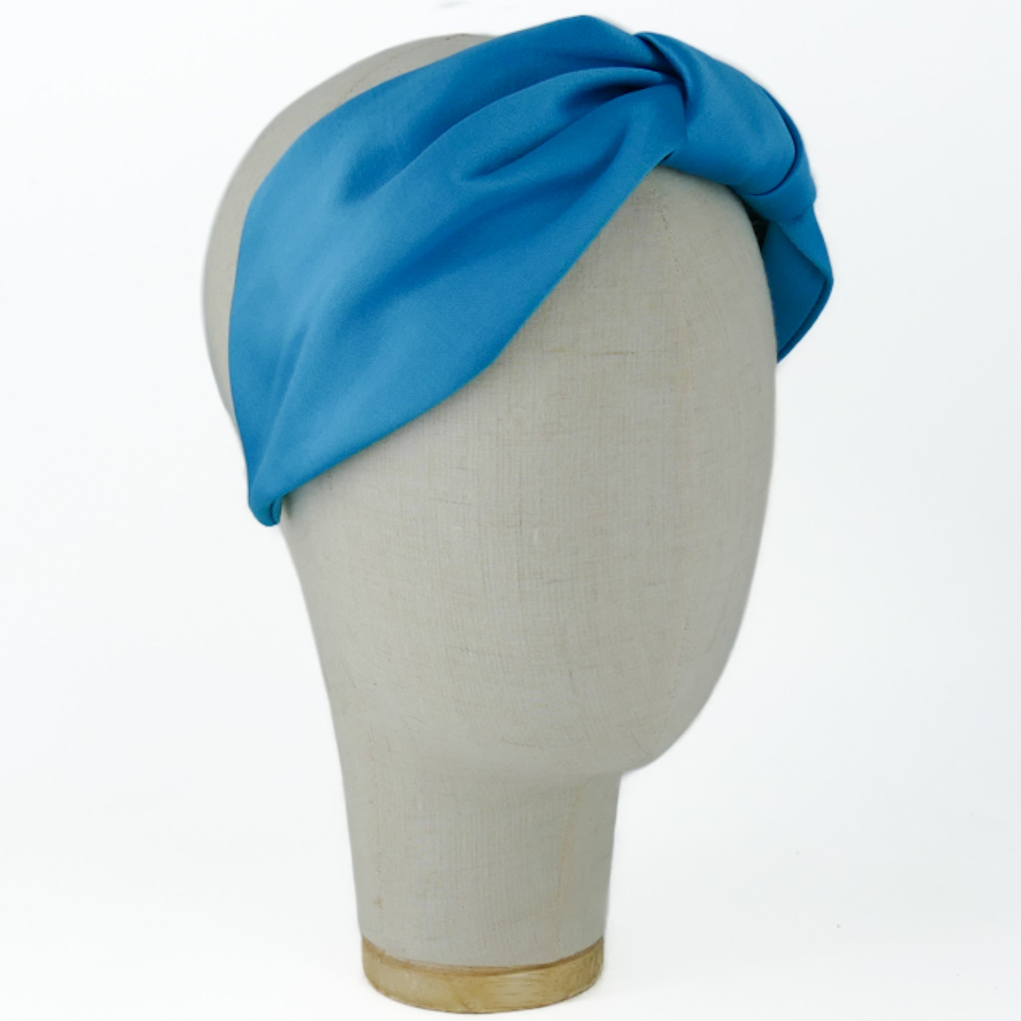 Serre-tête Vivien en satin bleu foncé