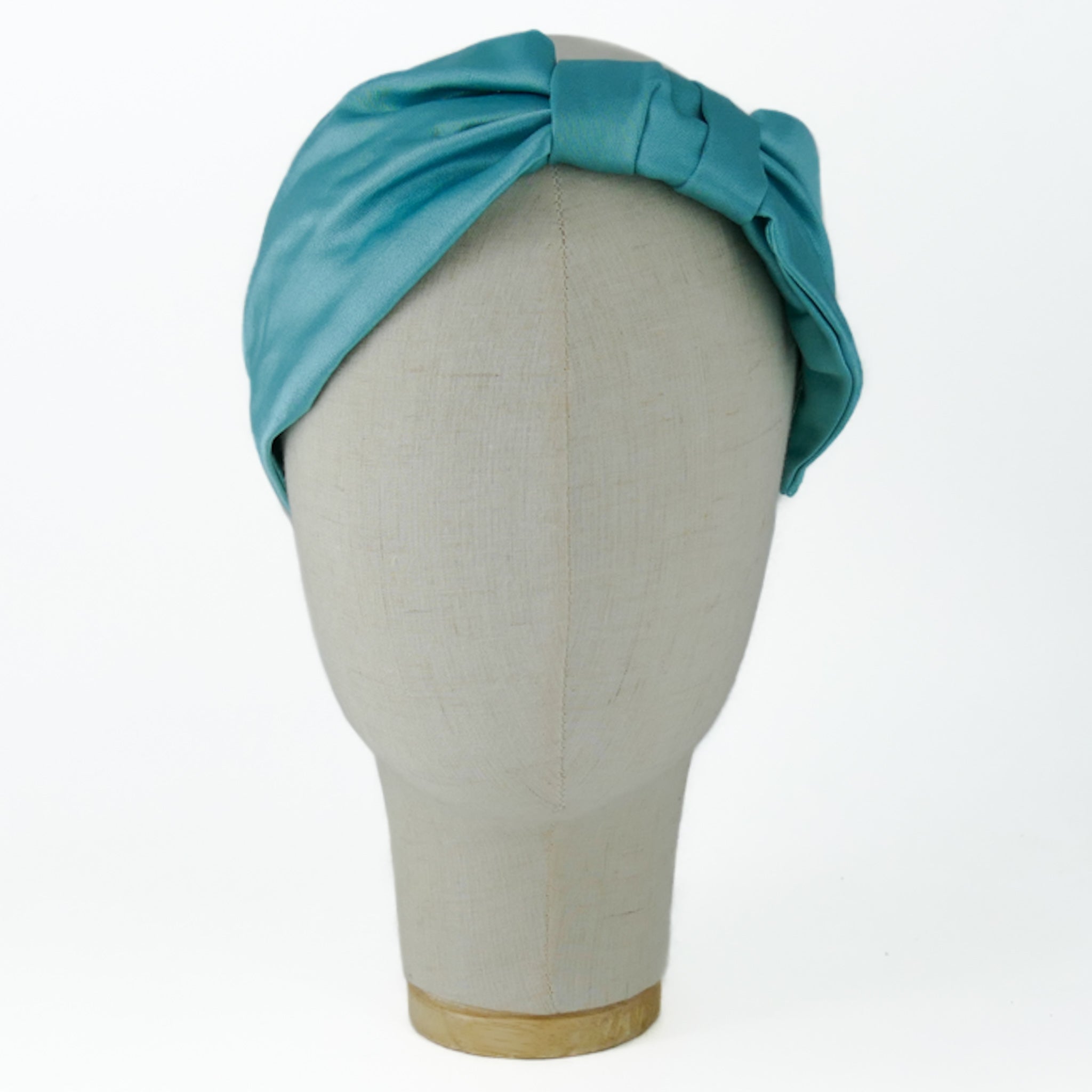 Serre-tête Vivien en satin bleu marine