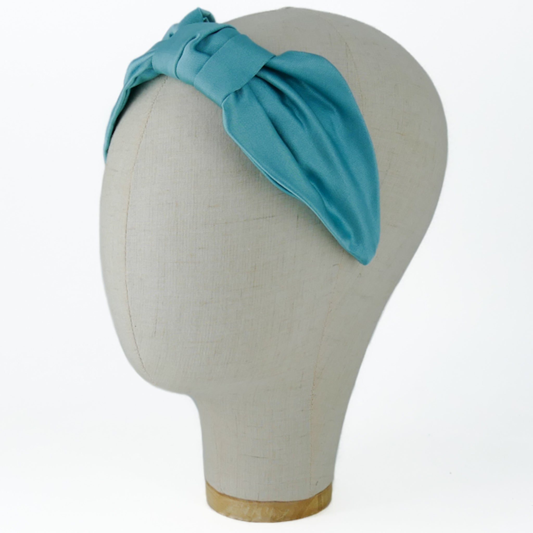 Serre-tête Vivien en satin bleu marine