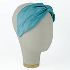 Cerchietto Vivien in Raso Azzurro Mare