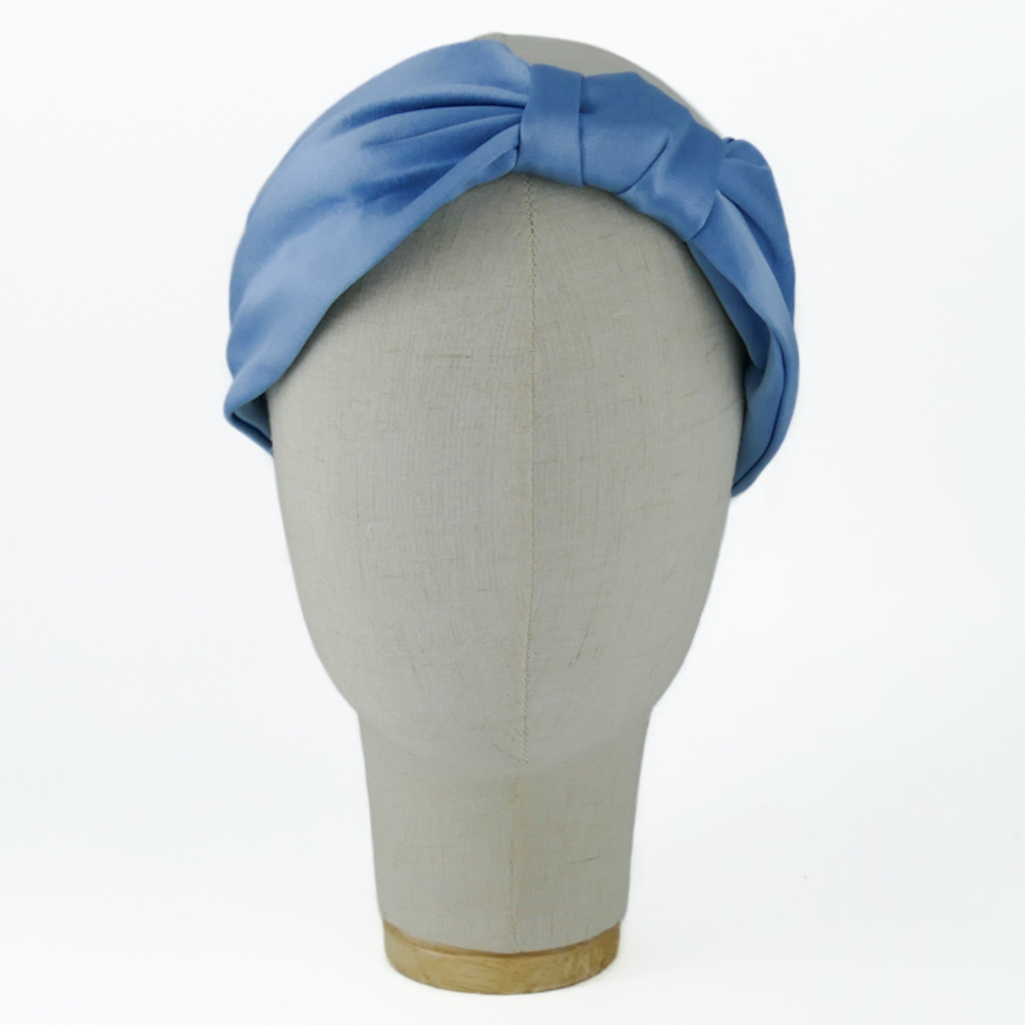Serre-tête Vivien en satin bleu ciel