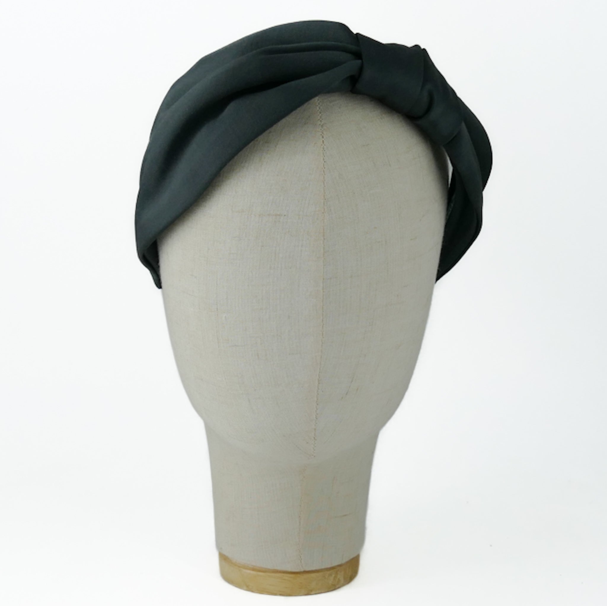 Serre-tête Vivien en satin gris foncé