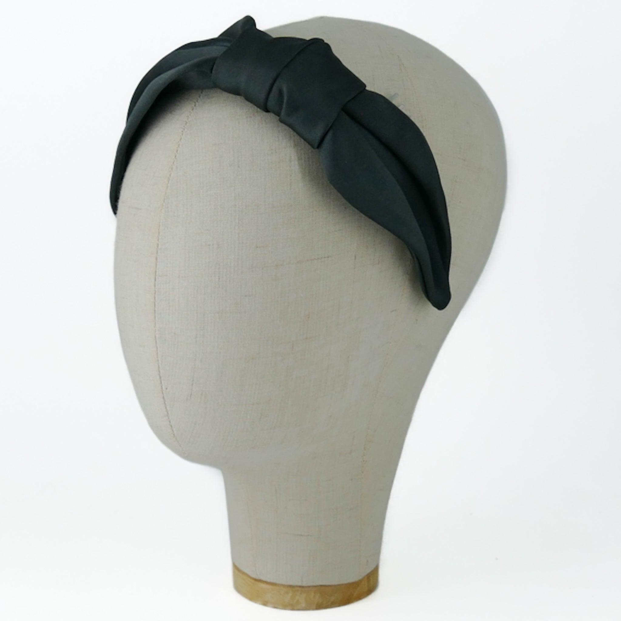 Serre-tête Vivien en satin gris foncé