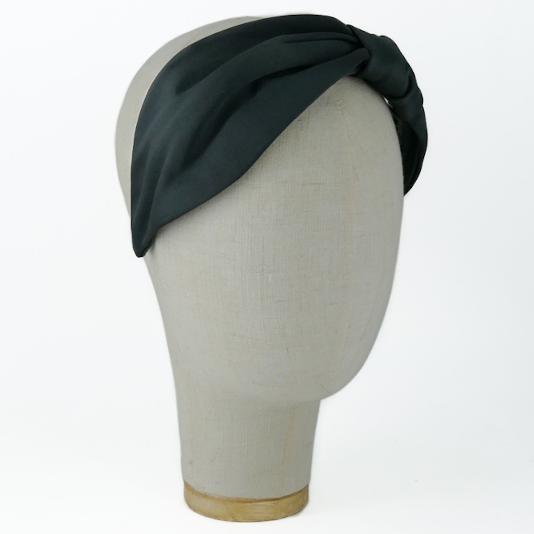 Serre-tête Vivien en satin gris foncé