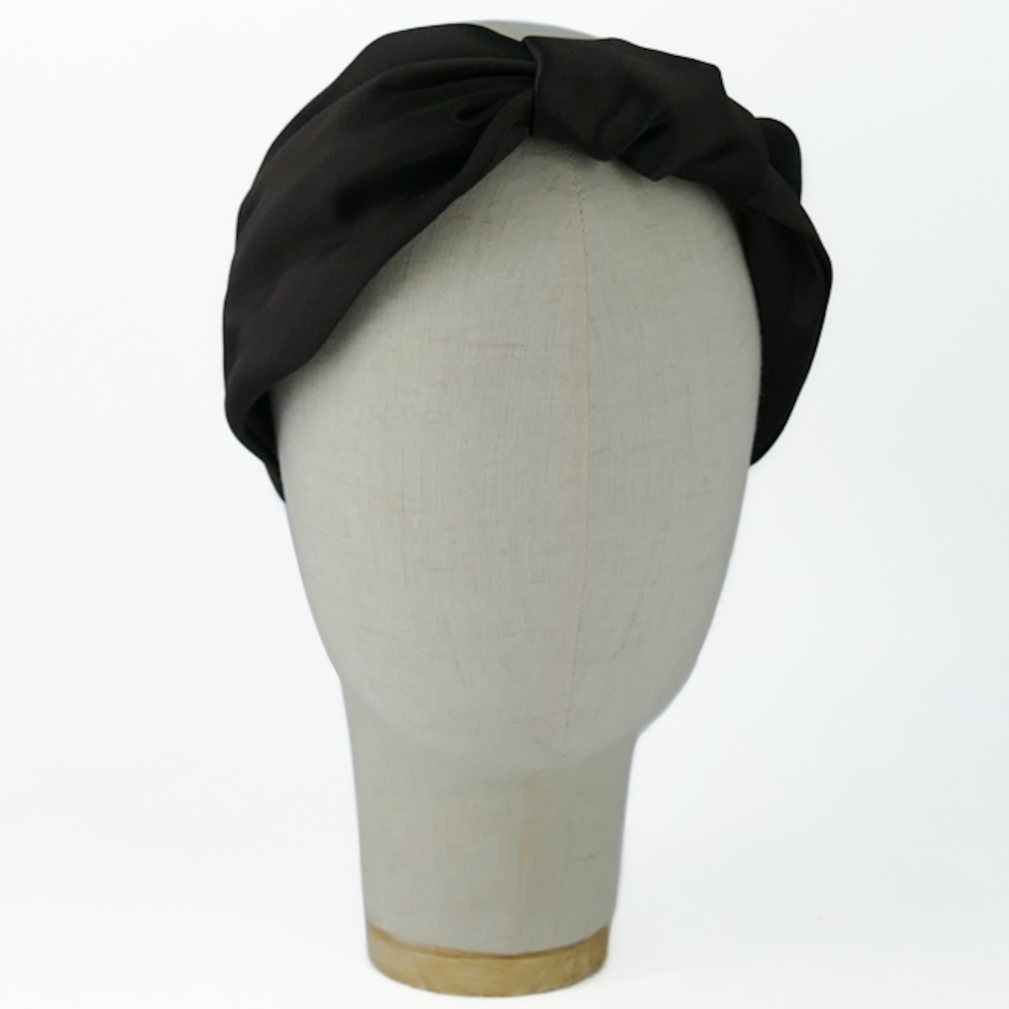 Serre-tête Vivien en satin marron foncé