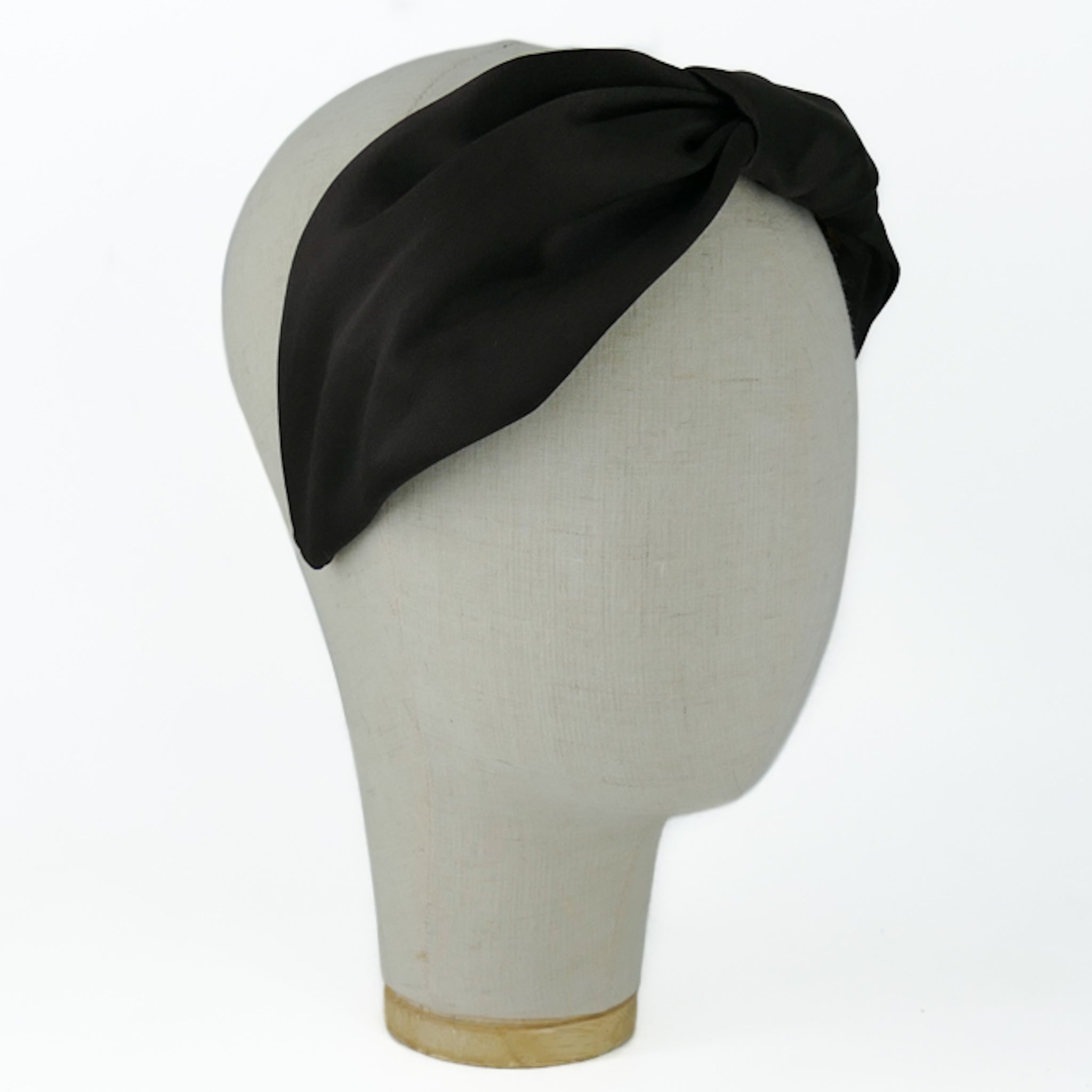 Serre-tête Vivien en satin marron foncé