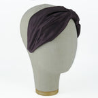 Serre-tête Vivien en satin violet raisin