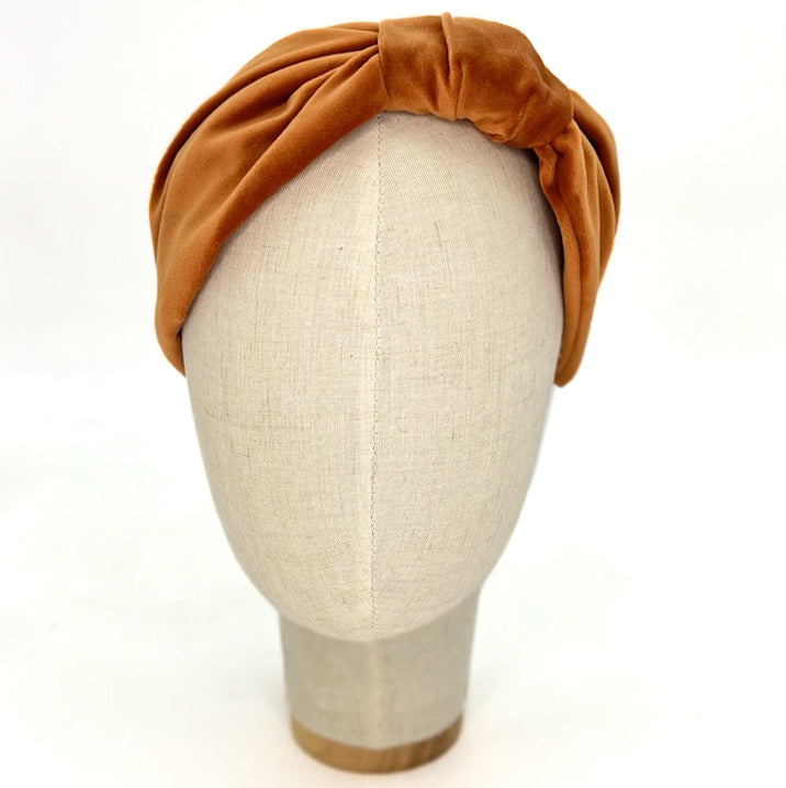 Vivien Pumpkin Orange Velvet Headband