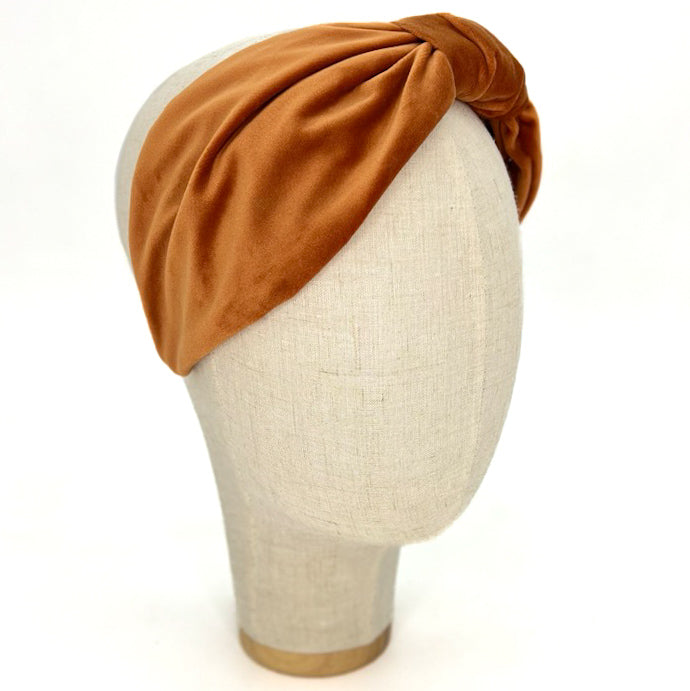 Vivien Pumpkin Orange Velvet Headband