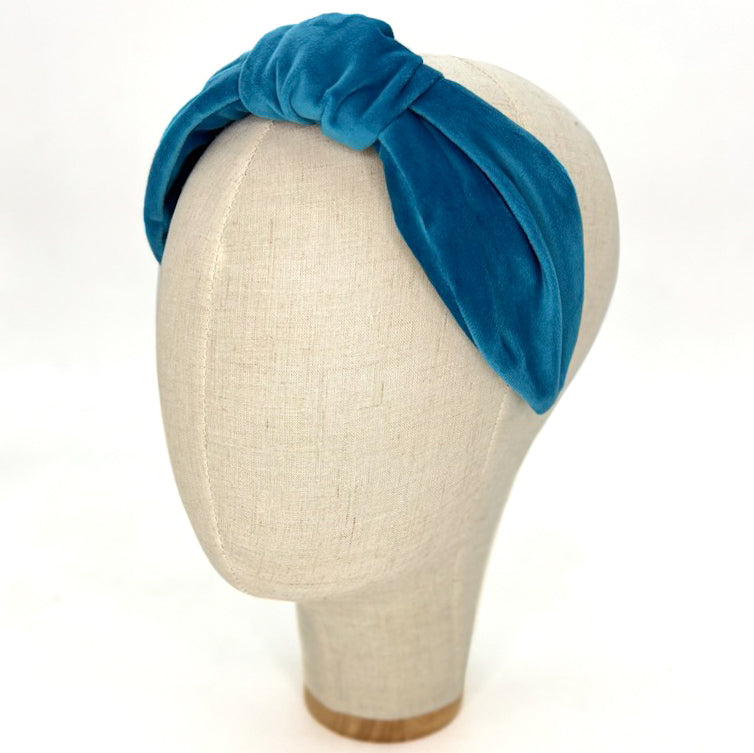 Vivien Headband in Deep Blue Velvet