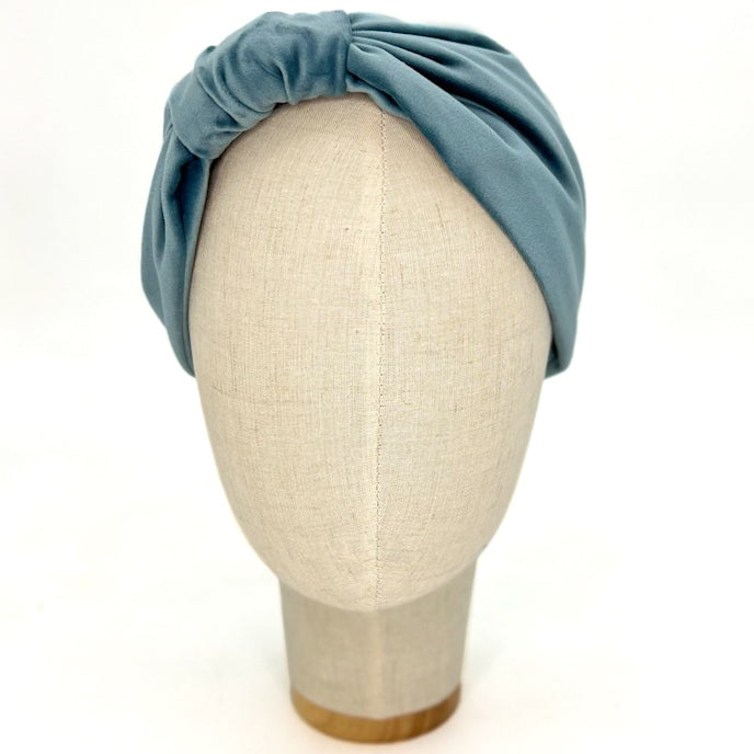 Vivien Headband in Powder Blue Velvet