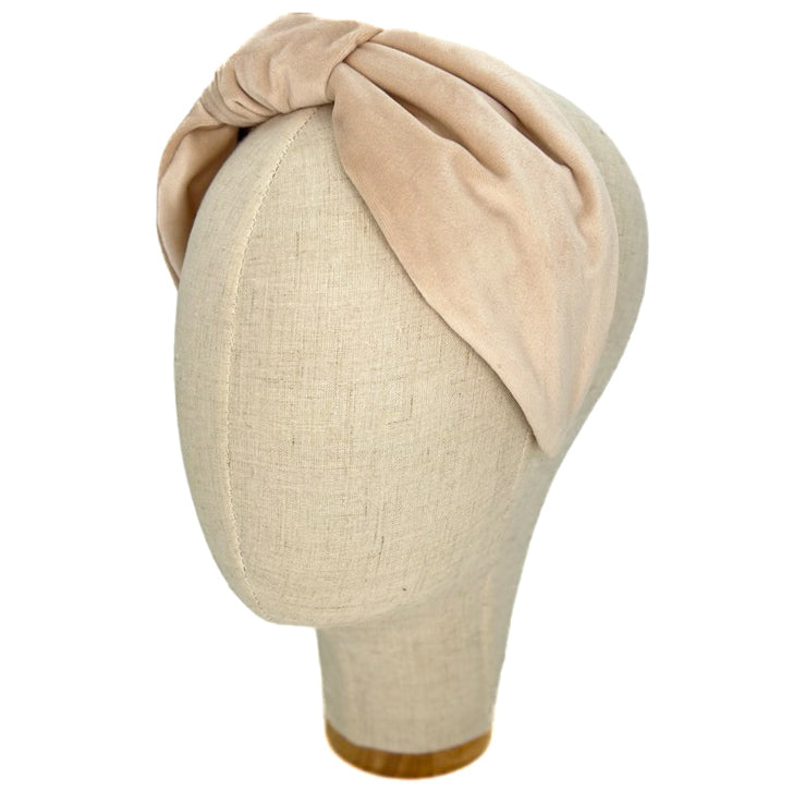 Serre-tête Vivien en velours beige clair