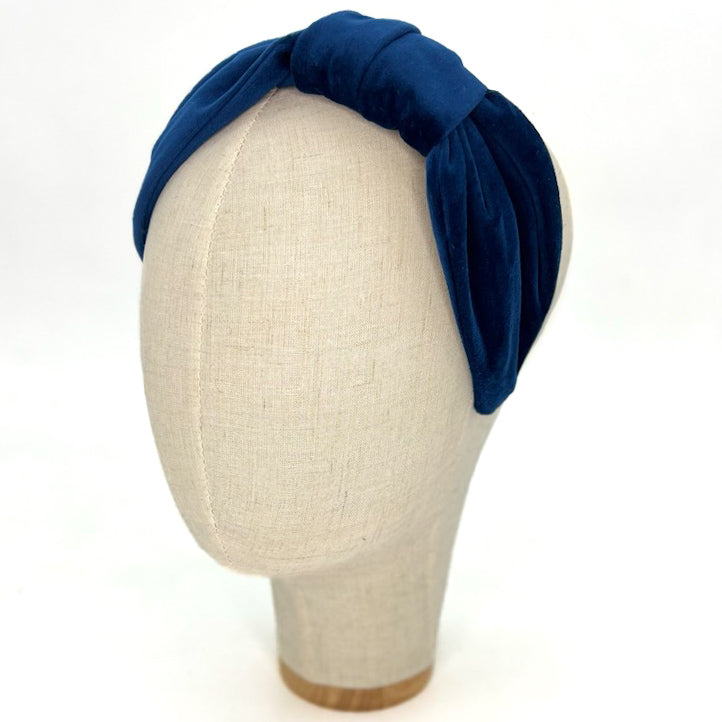Vivien Headband in Deep Blue Velvet