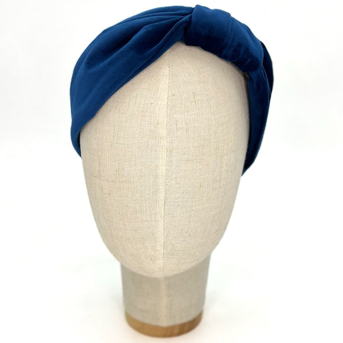 Vivien Headband in Deep Blue Velvet