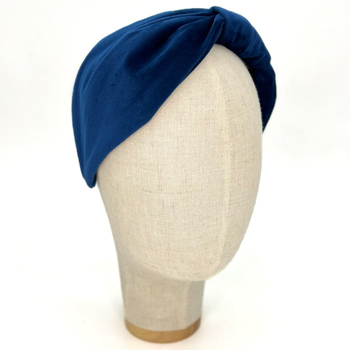 Vivien Headband in Deep Blue Velvet
