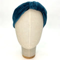 Vivien Headband in Teal Blue Velvet