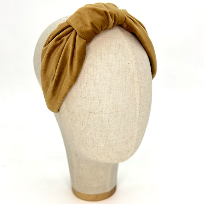 Serre-tête Vivien en velours camel
