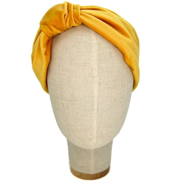 Vivien Saffron Yellow Velvet Headband