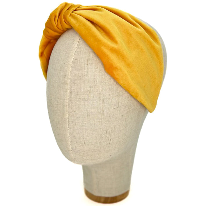 Vivien Saffron Yellow Velvet Headband