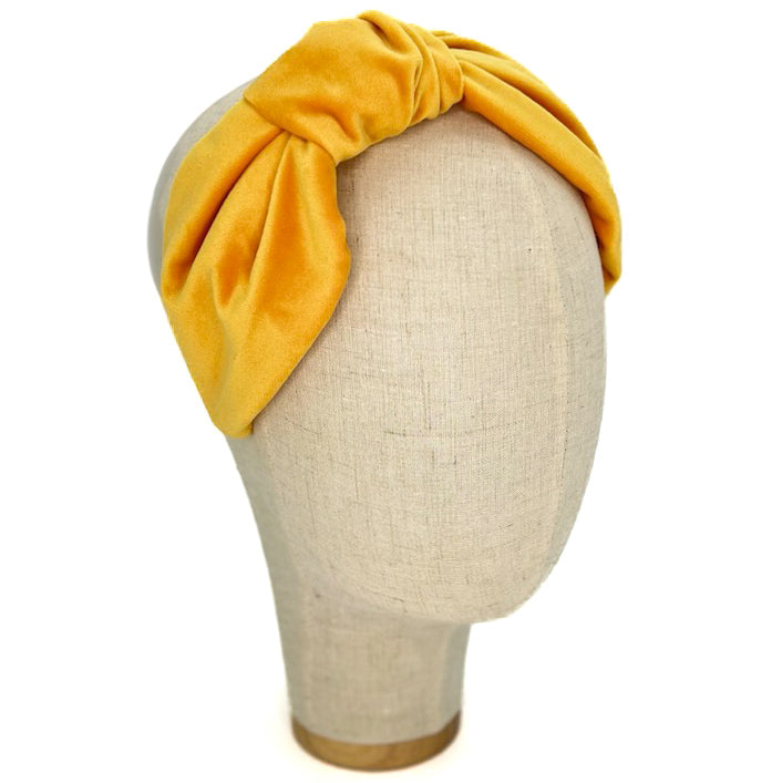 Vivien Saffron Yellow Velvet Headband