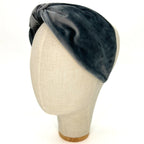 Serre-tête Vivien en velours gris moyen