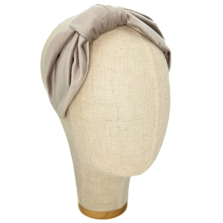 Vivien Headband in Pearl Grey Velvet