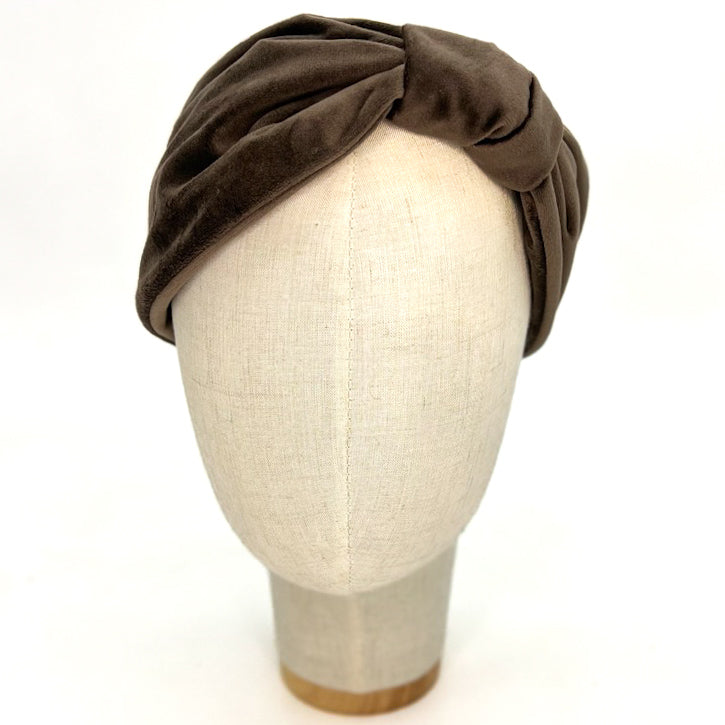 Serre-tête Vivien en velours marron bistro